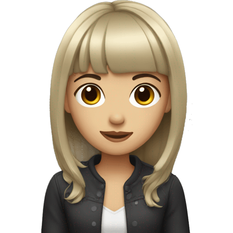 Girl with dark hair with bangs  emoji