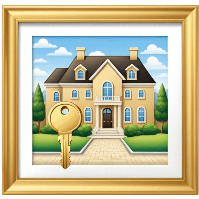 Gold keys with luxury house behind  emoji