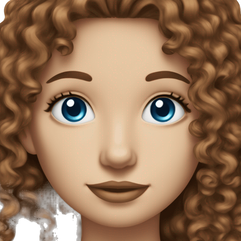 white skin girl brown curly hair blue eyes sipping tea from mug emoji