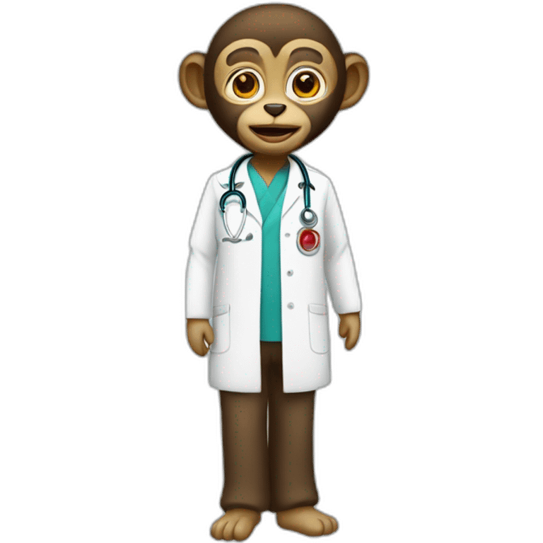 macaco vestido de médico emoji