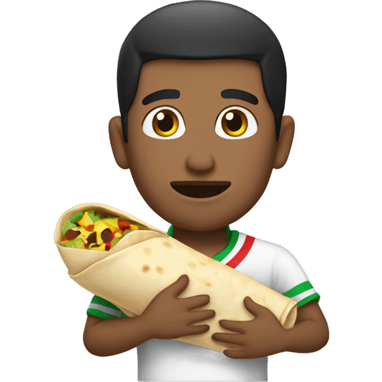 A Mexican holding a burrito ￼ emoji