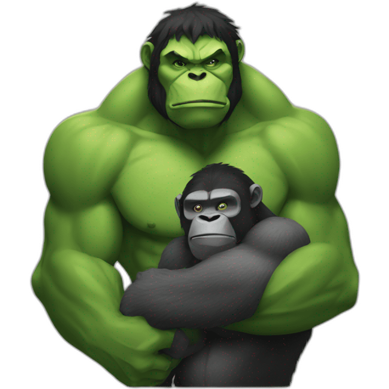 Ape hugging hulk emoji