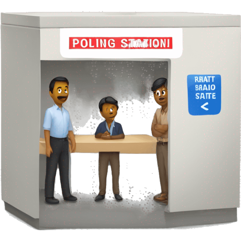 polling station with indian fla emoji