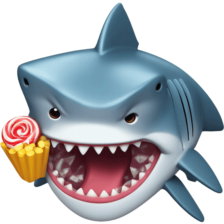 shark eating candy emoji