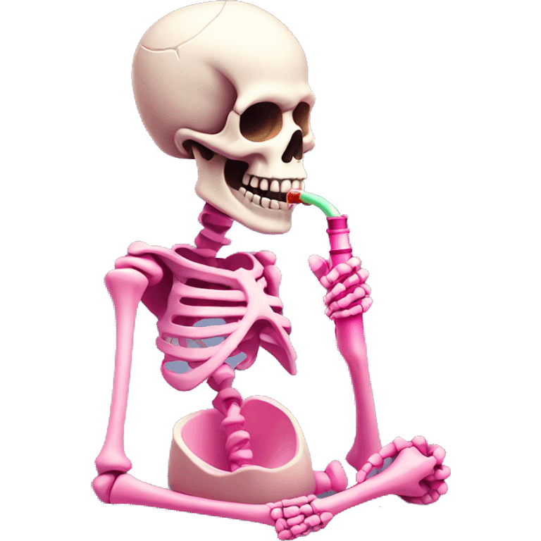 Skeleton with pink hookah  emoji