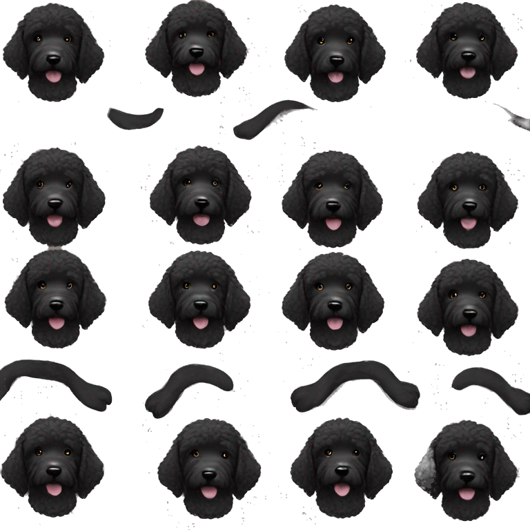 Black goldendoodle emoji