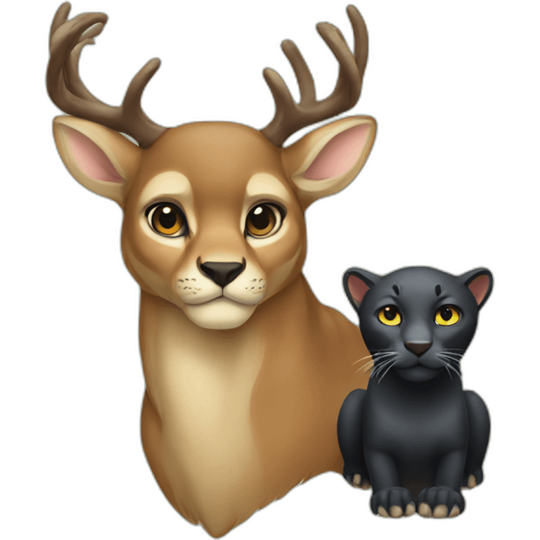 Deer and Panther emoji