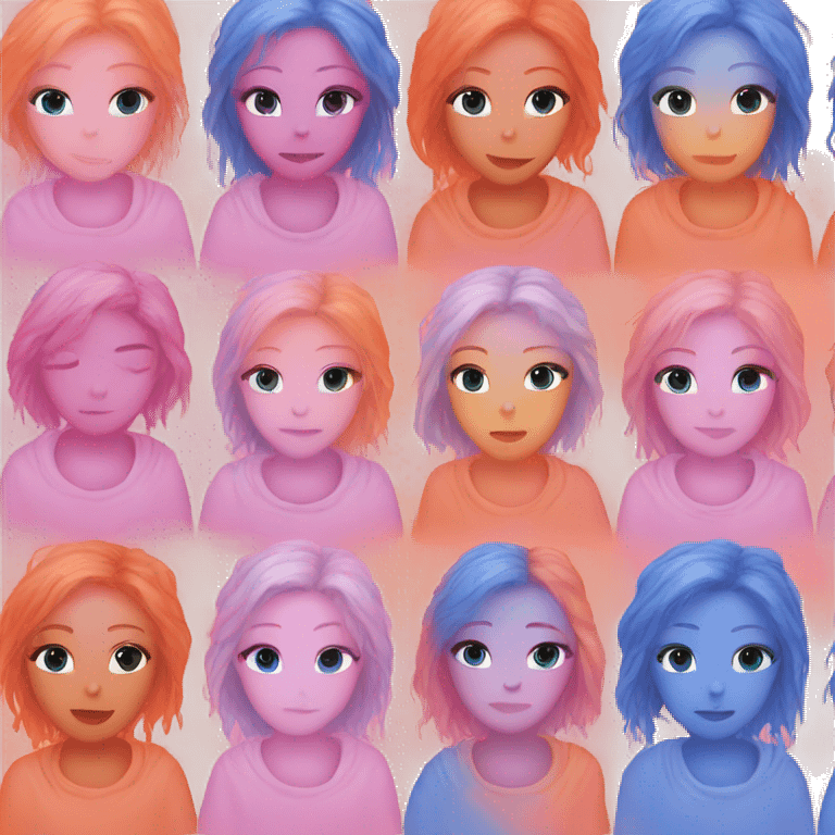 Aura pink orange and blue aesthetic  emoji