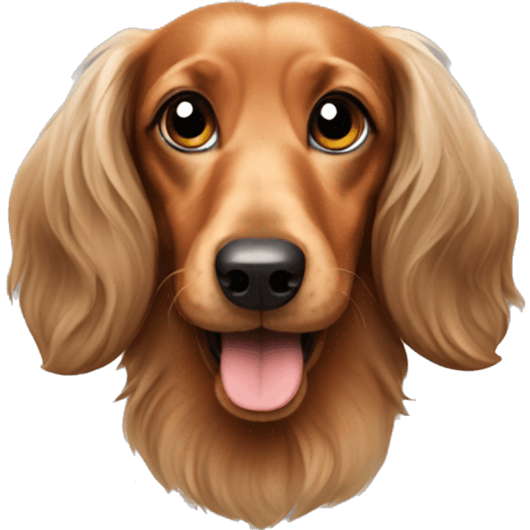 Chunky Miniature long haired dachshund  emoji