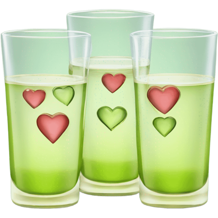 Tequila shots with hearts emoji