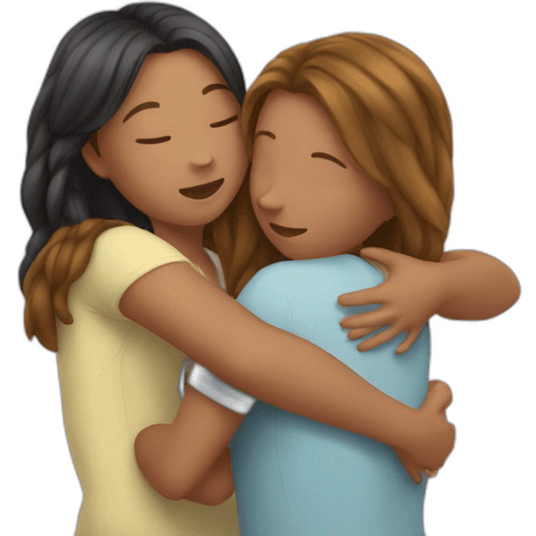 Girl hug her friends  emoji