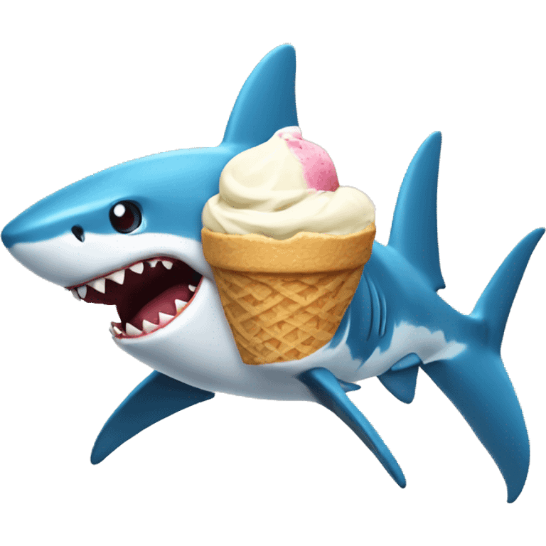 Shark with ice cream emoji