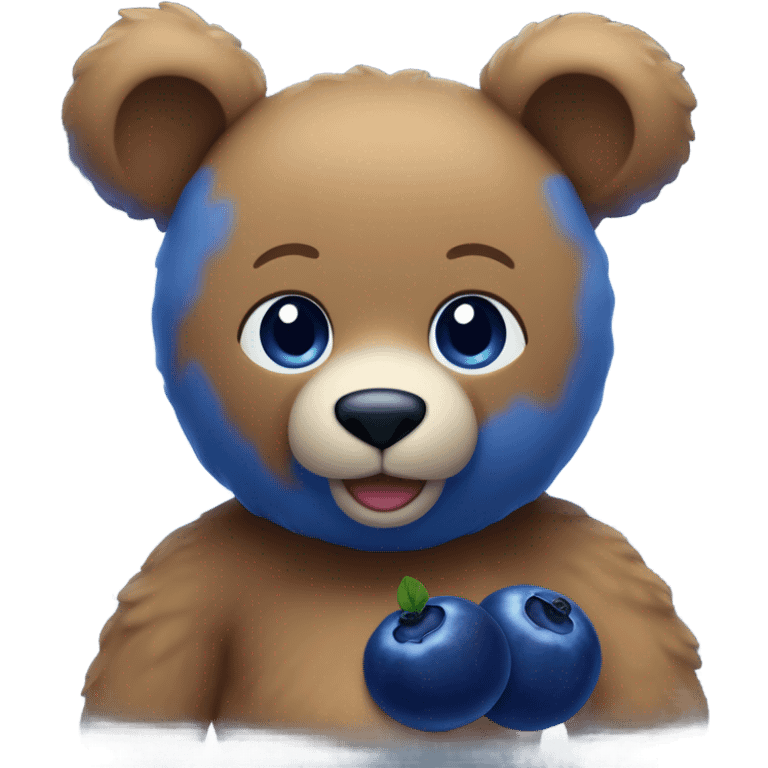 Teddy bear emoji merged with blueberry emoji  emoji