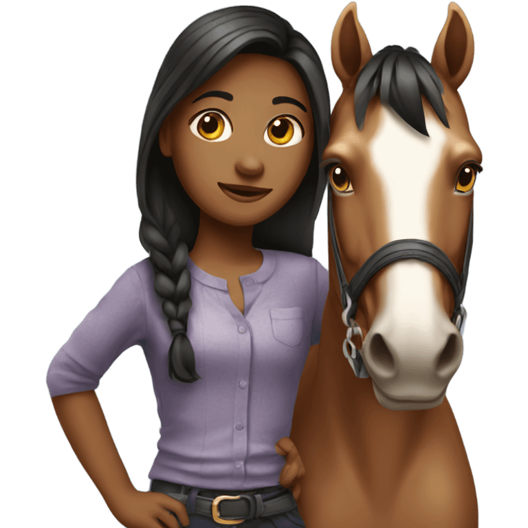 girl with a horse emoji