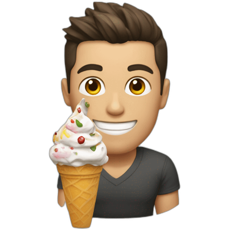 Cristiano Ronaldo con un helado  emoji