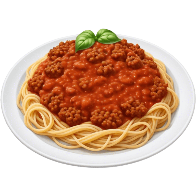 Spaghetti Bolognese on a plate,fine pieces  emoji