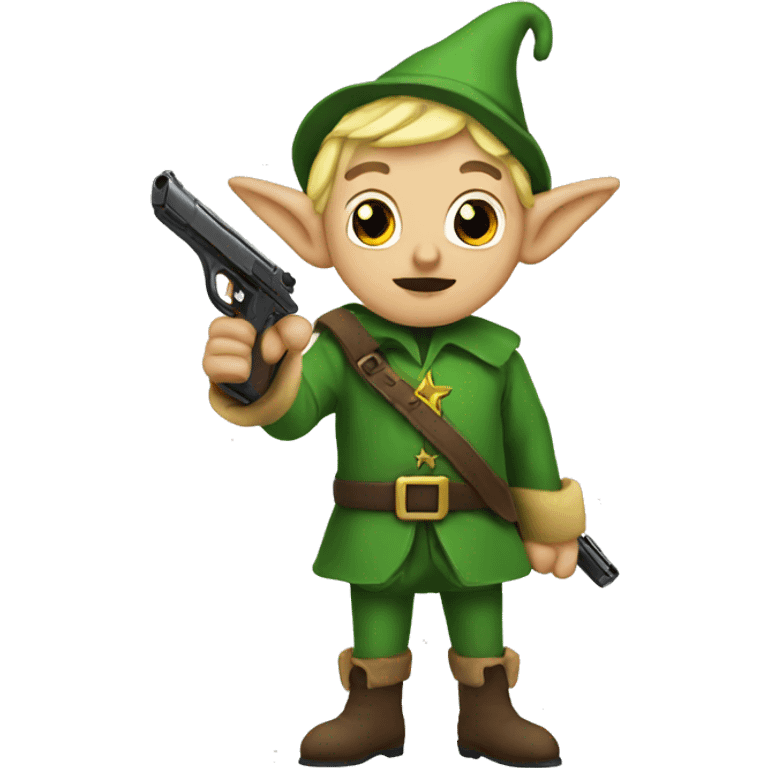 Elf with a gun emoji