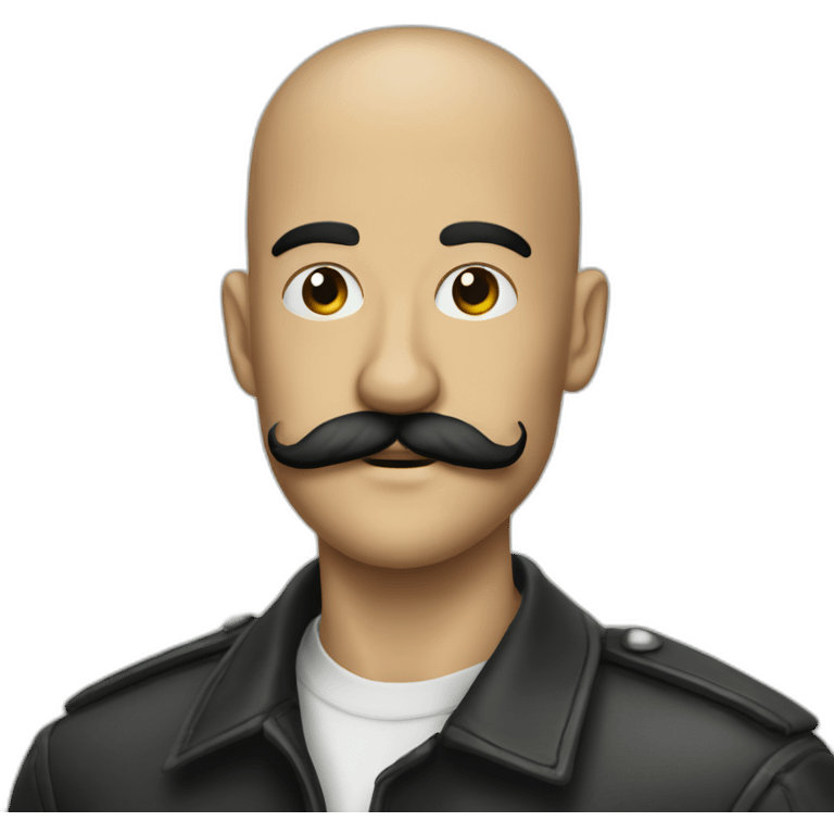 Skinhead with The Beard-Stache mustache emoji