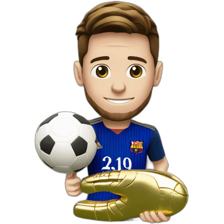 Messi avec le ballon d'or emoji