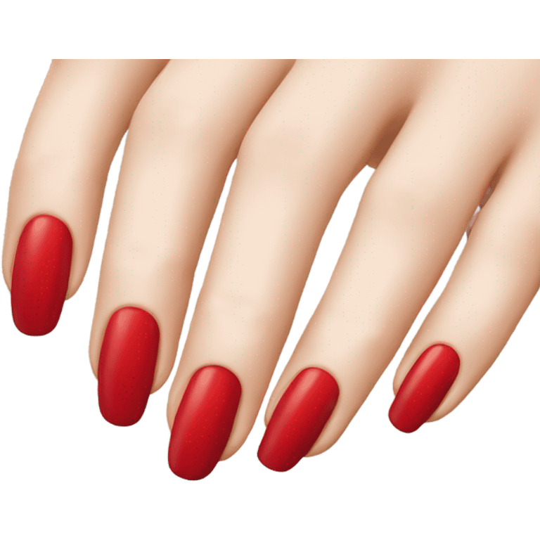 manicure hand from profile red nails  emoji