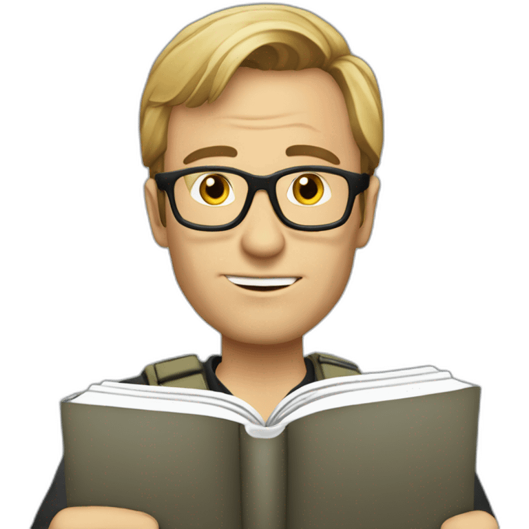 Daniel Jackson from Stargate reading a book emoji