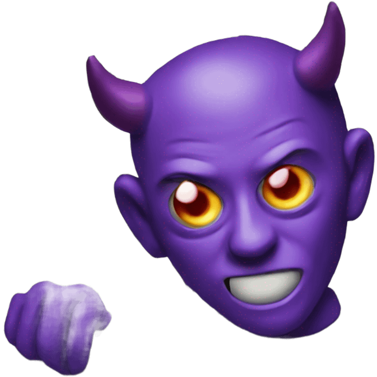 Purple devil with money in his eyes emoji