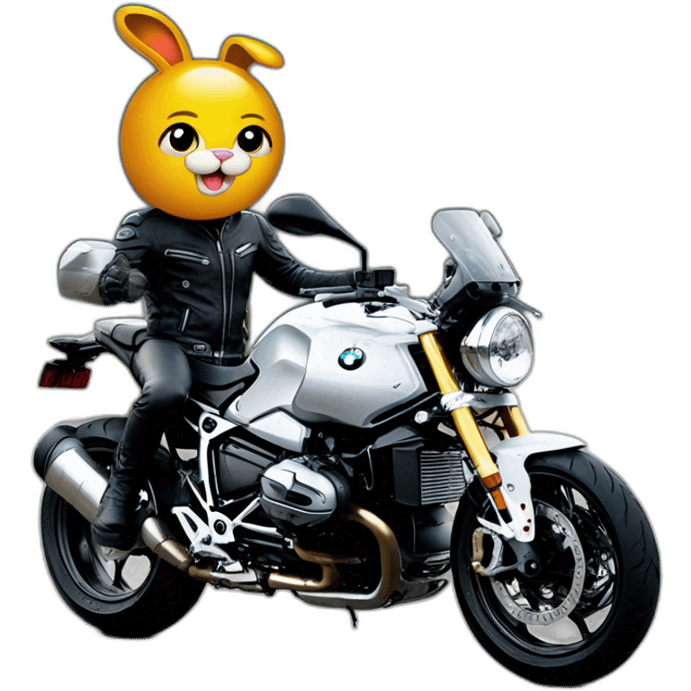 Biker bunny on bmw ninet emoji