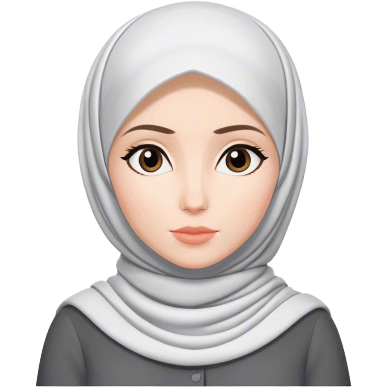 a white skin hijab woman thinking with zepeto styles emoji