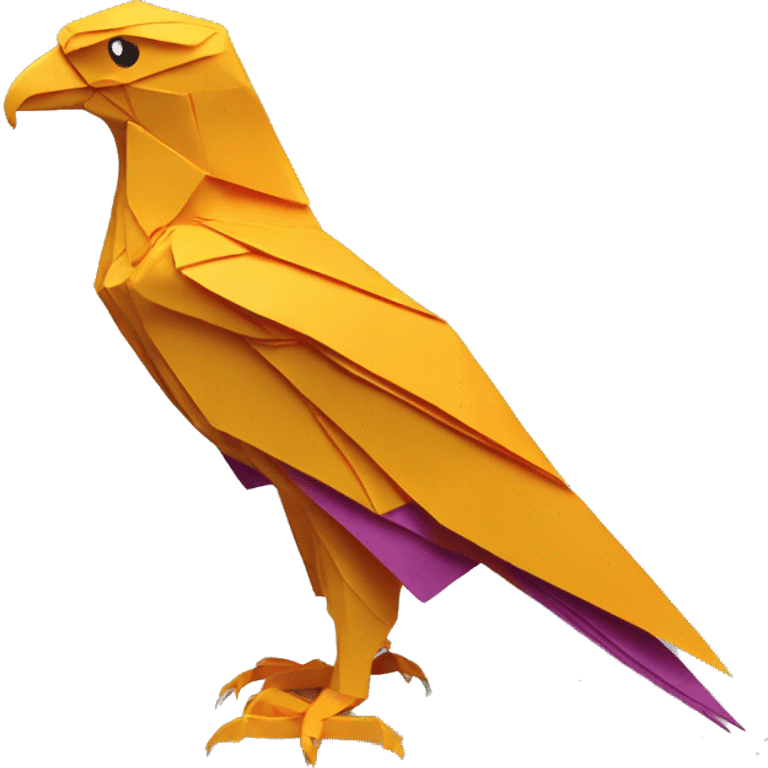 Saffron eagle in an origami  emoji