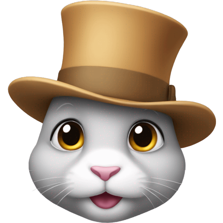 memoji rabbit with tophat emoji