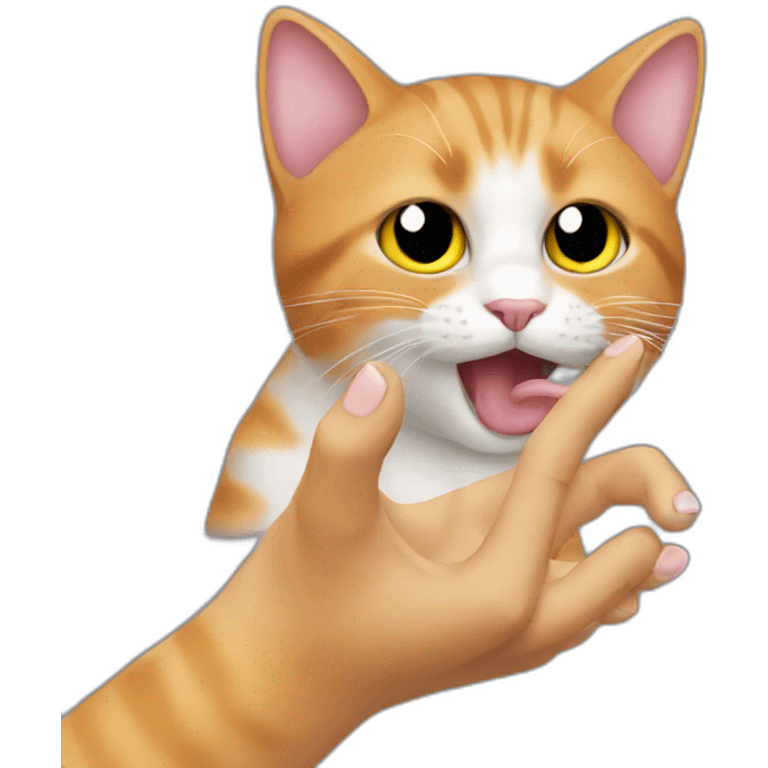 cat licks hand emoji