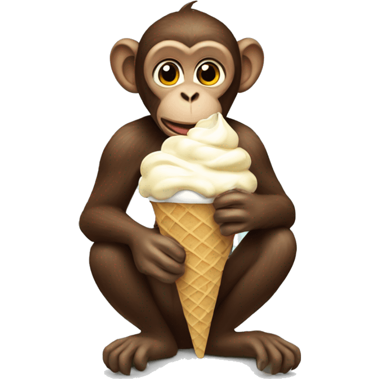 Monkey eating ice cream  emoji