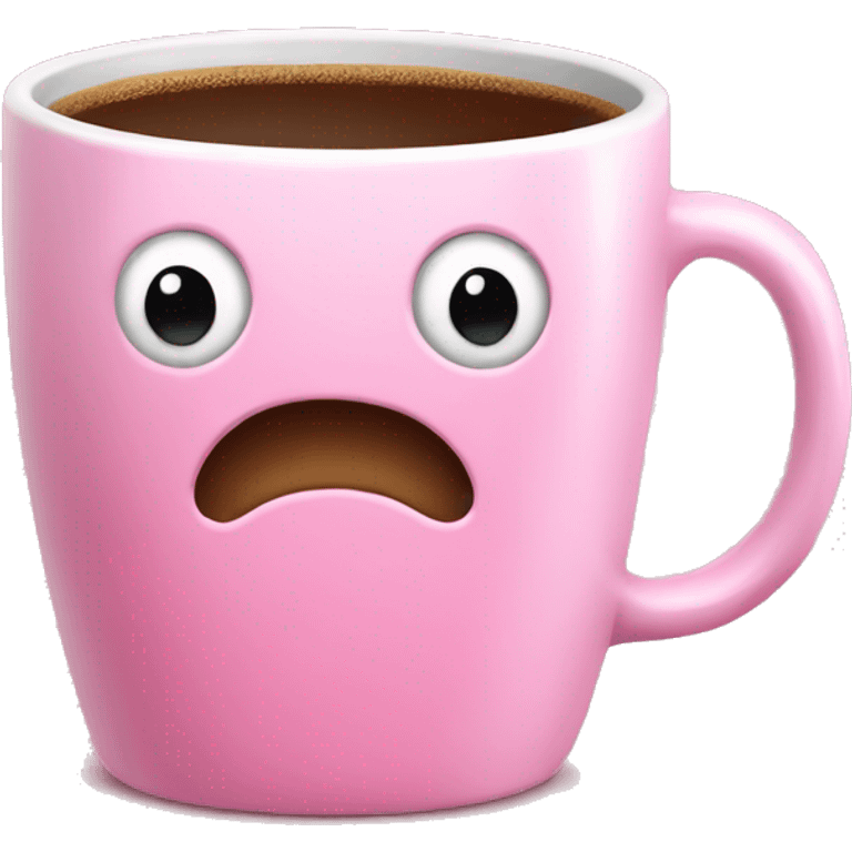 Pink cute mug filled with coffee  emoji