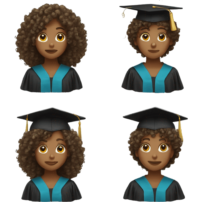 Curly hair graduation  emoji