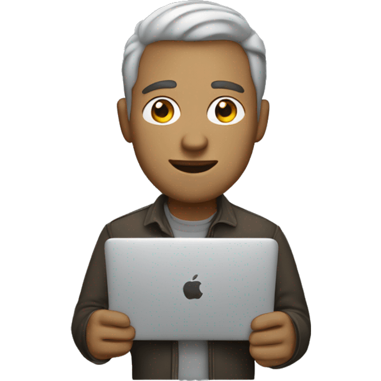 a man with macbook emoji