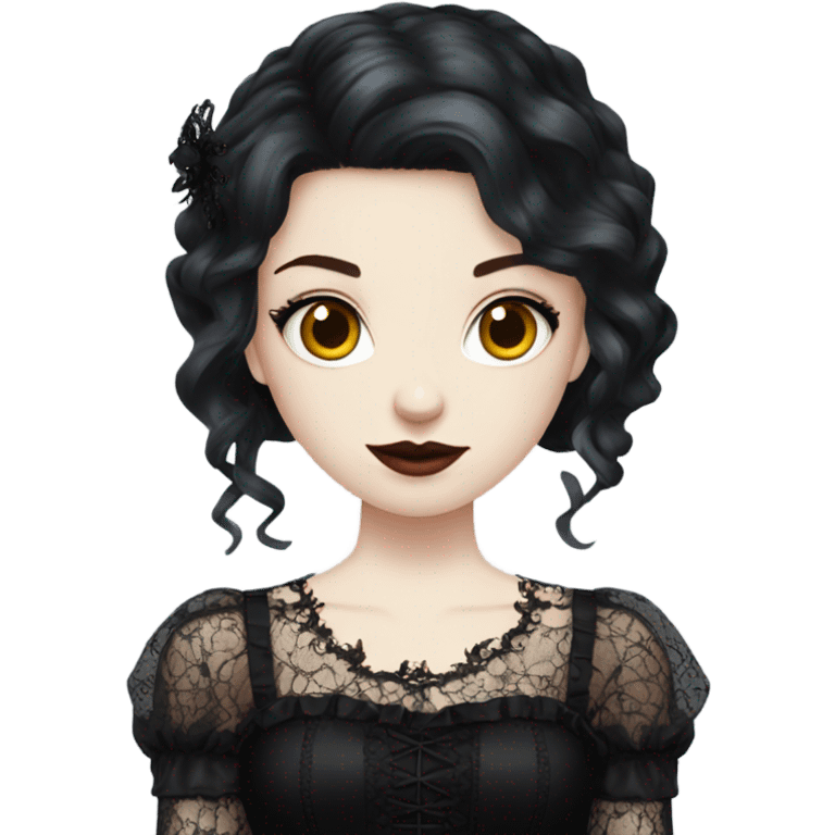 Gothic girl with dark red hair  emoji