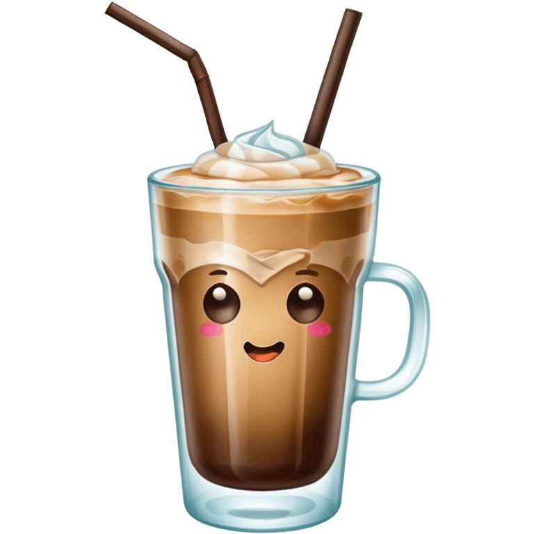 Ice coffee in a bow cup emoji