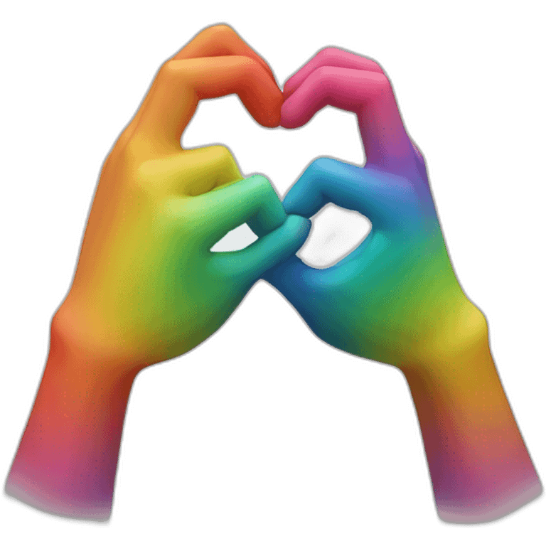 Dos Corazones arcoiris de la mano emoji