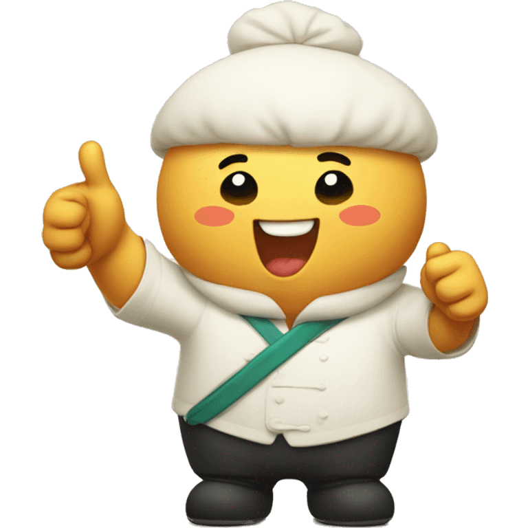 a bao bun character with thumbs up  emoji