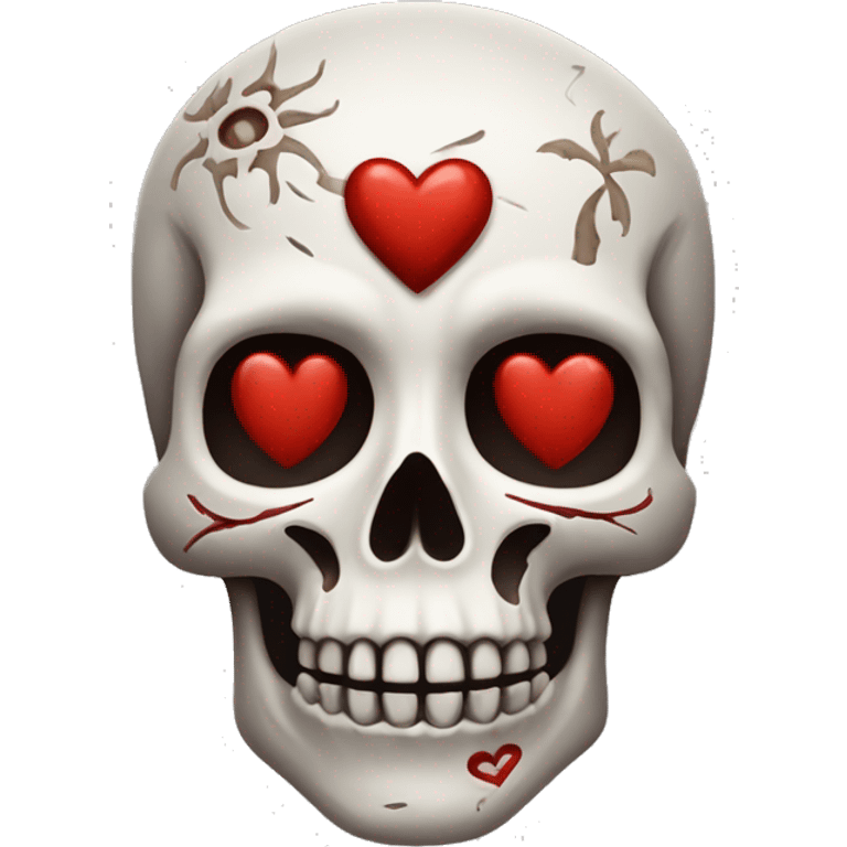 Calavera con corazón astethic  emoji