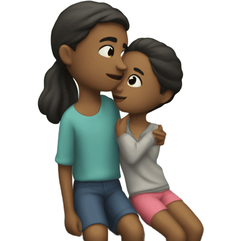 A boy with a girl kissing each other on a river side  emoji