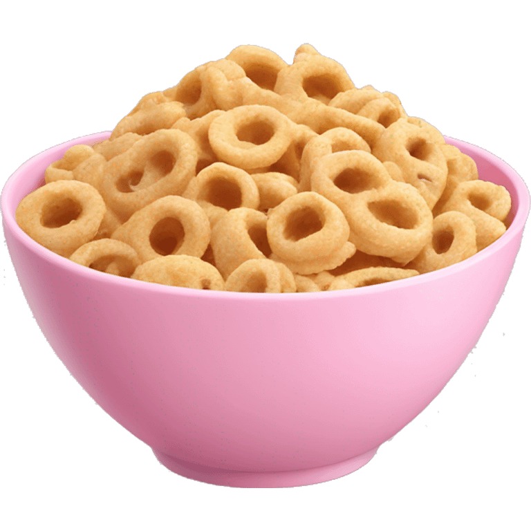 Cereals with milk on pink bowl emoji