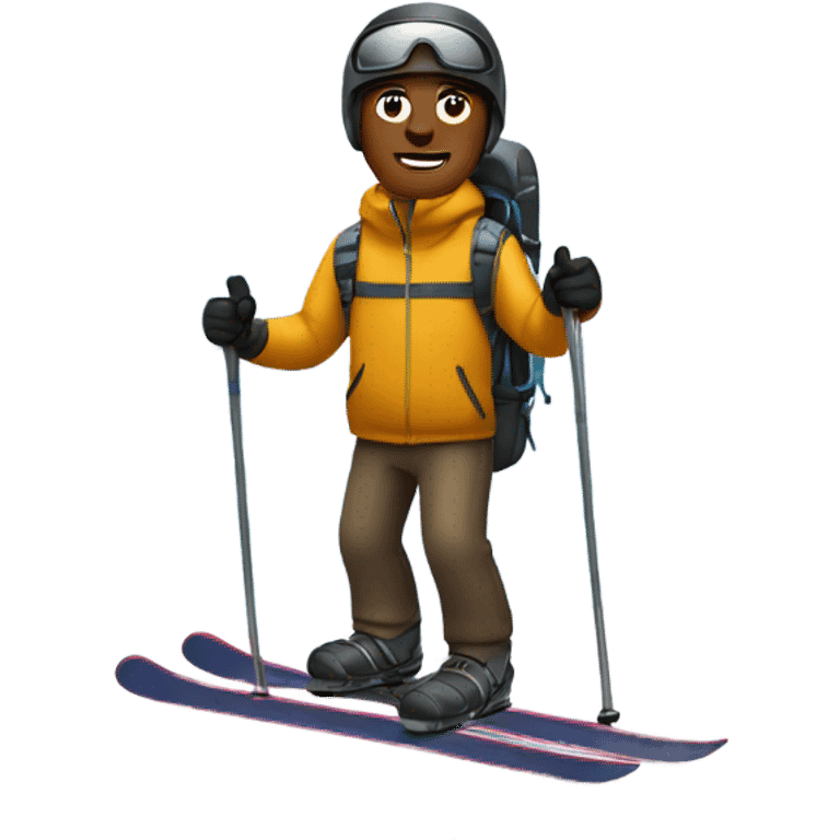 Men with ski in the forest emoji