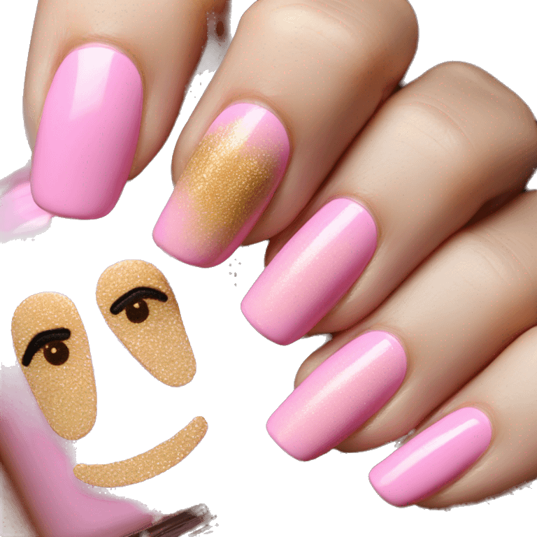 pink and gold nails emoji