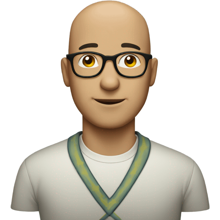 bald man with glasses star emoji