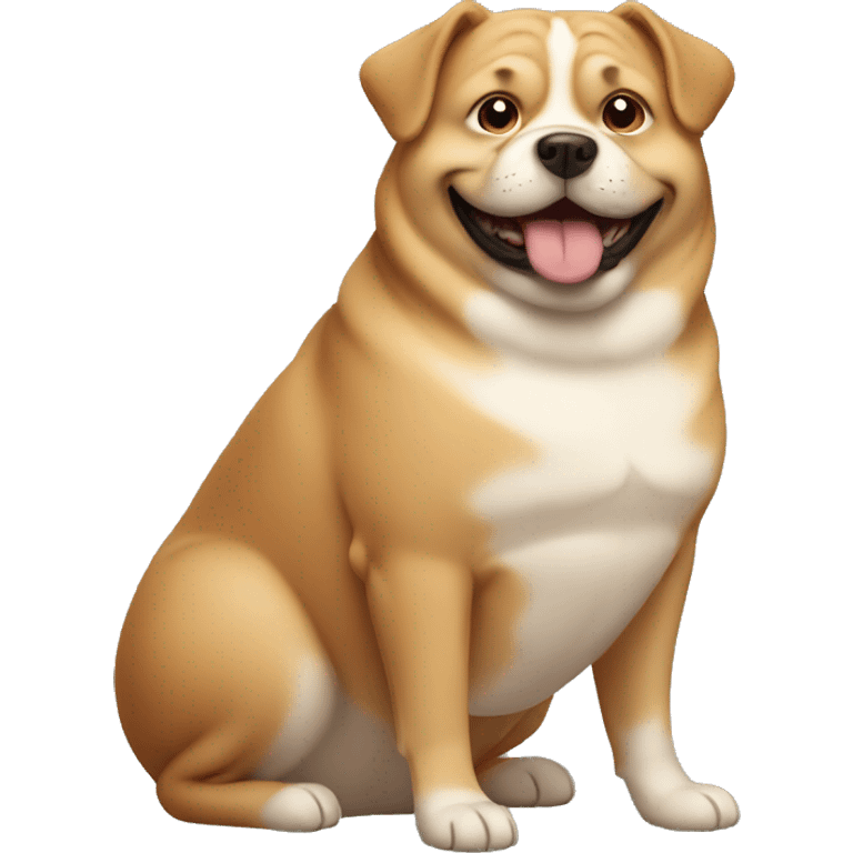 Fat male dog emoji