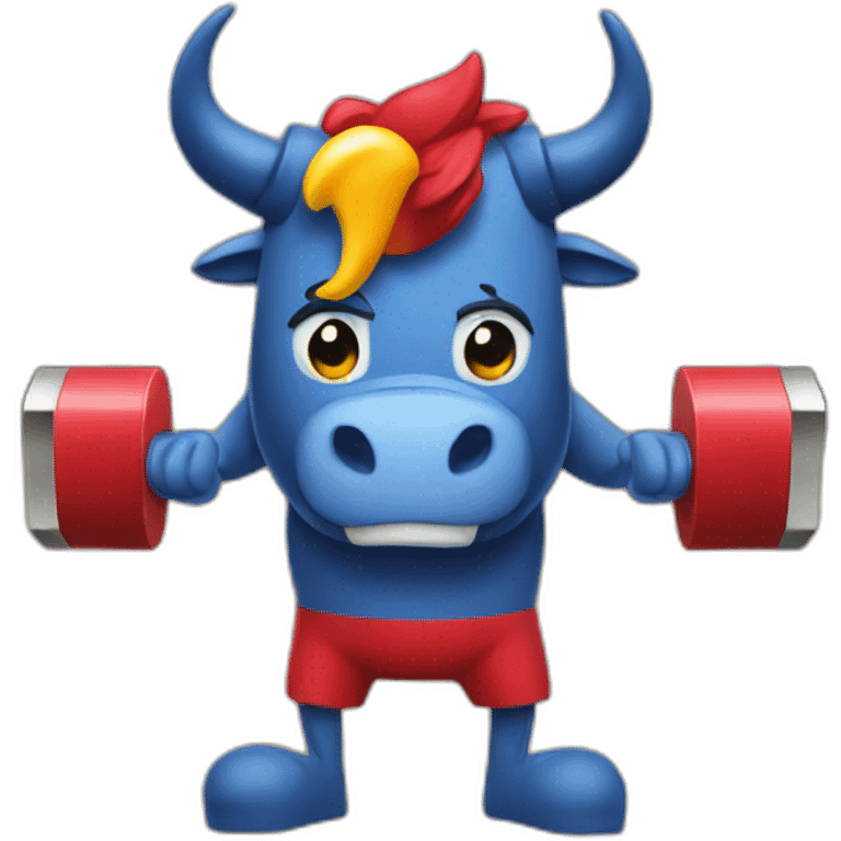 Red bull with a dumbbell emoji