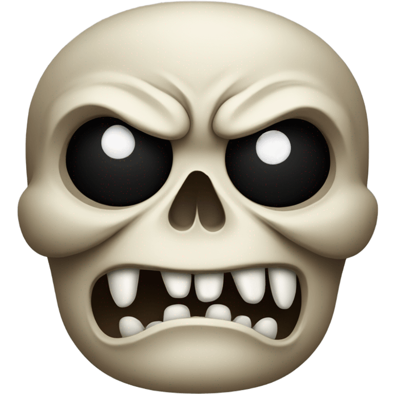 Skull frowning very mad emoji