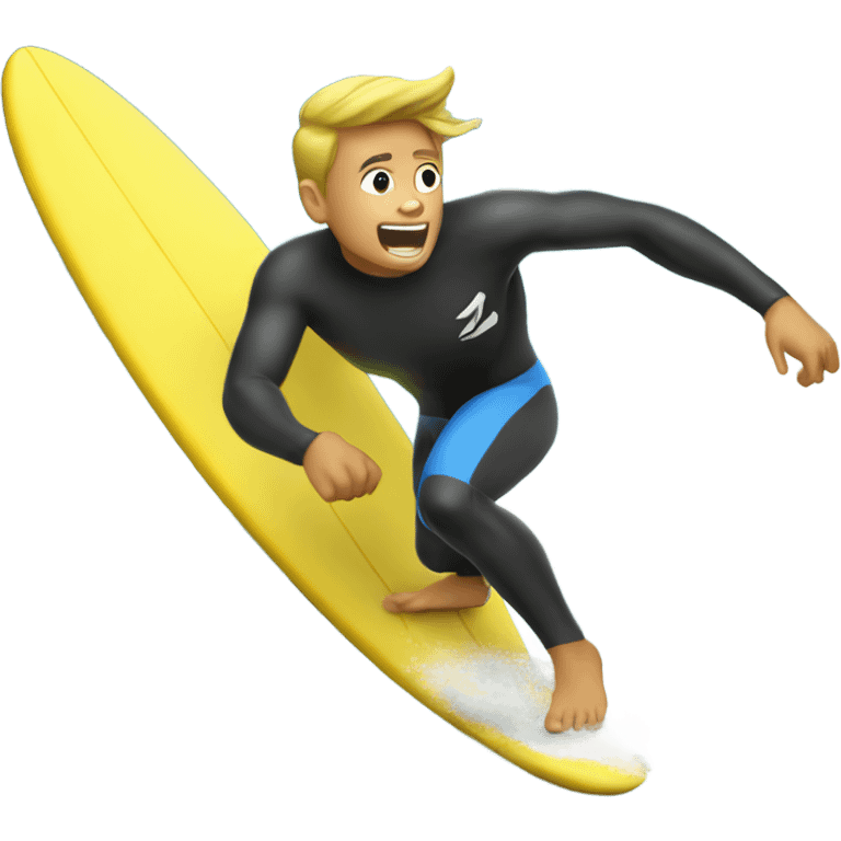 Surfing on extra big wave emoji