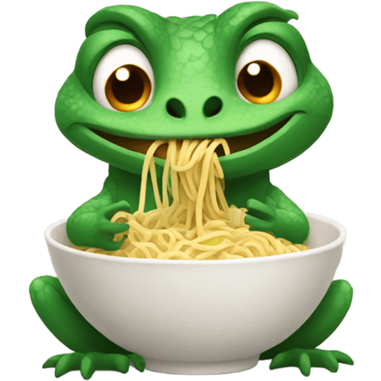 lizard eating noodles emoji